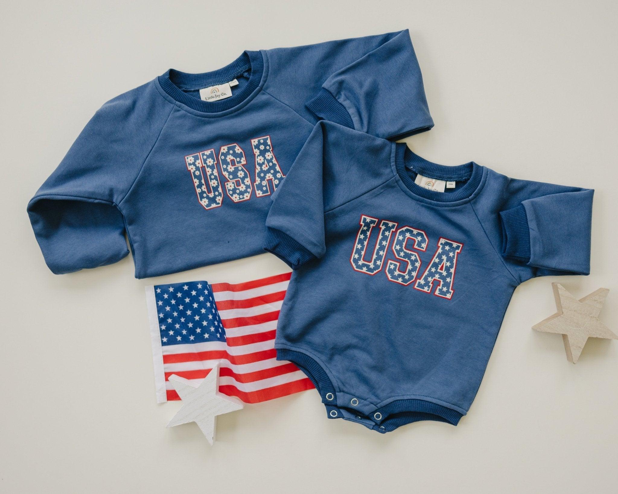 USA Stars Sweatshirt-Strampler