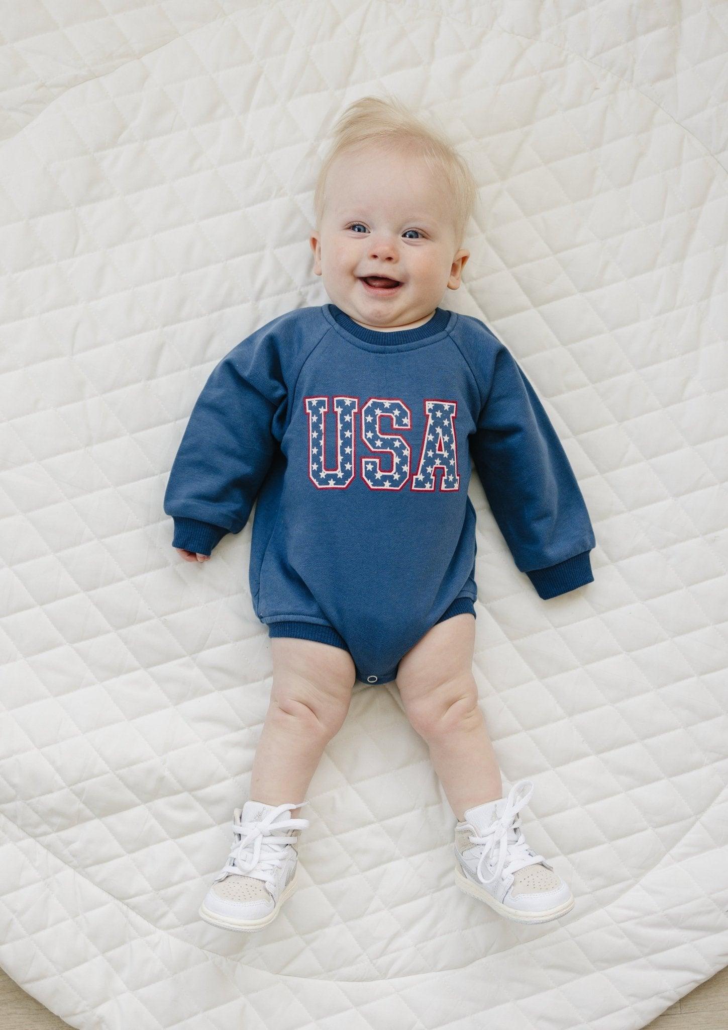 USA Stars Sweatshirt-Strampler