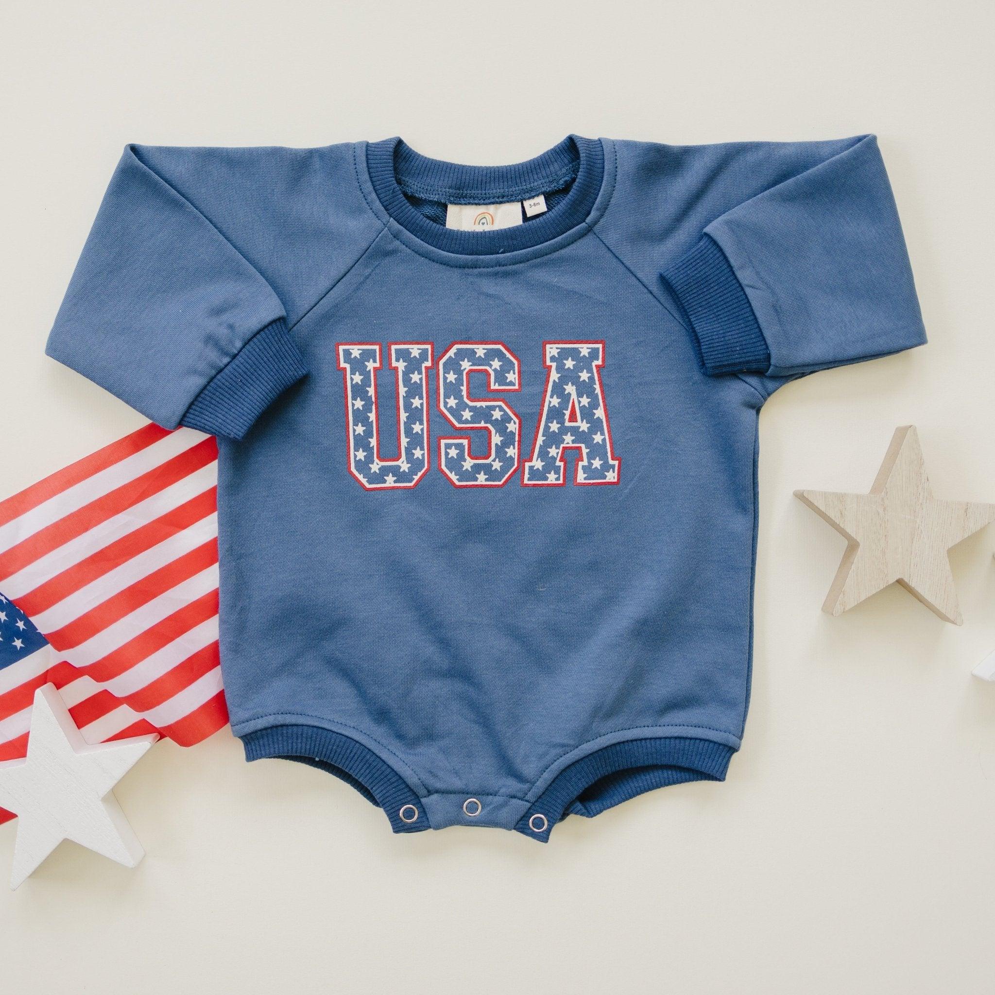 USA Stars Sweatshirt-Strampler