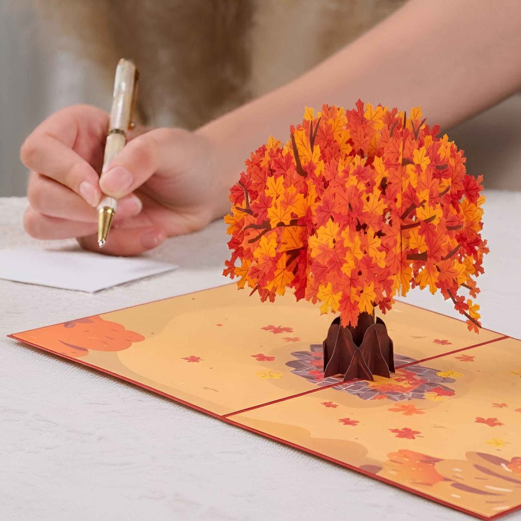 Herbstbaum-Pop-Up-Karte