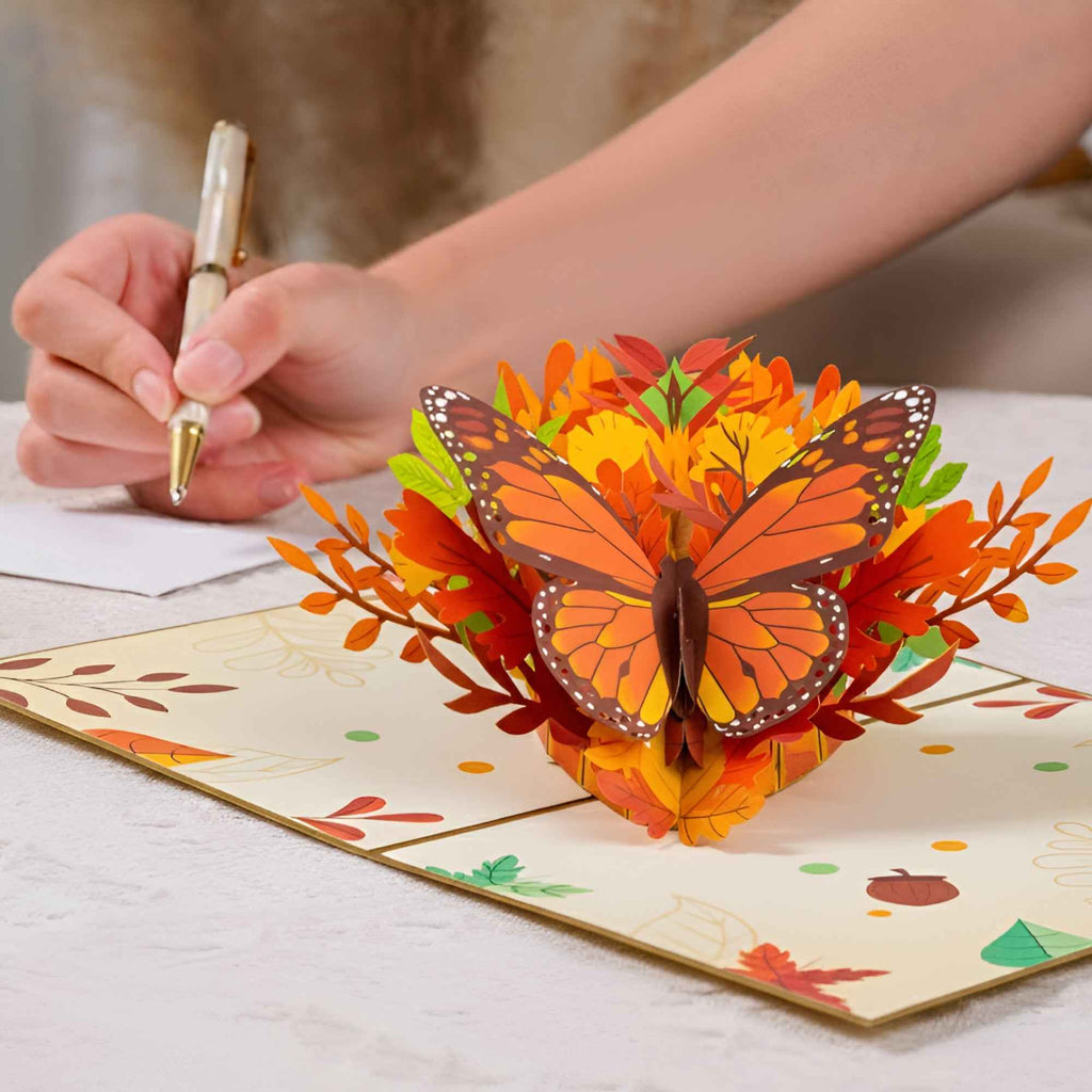 Herbst-Schmetterlings-Pop-Up-Karte